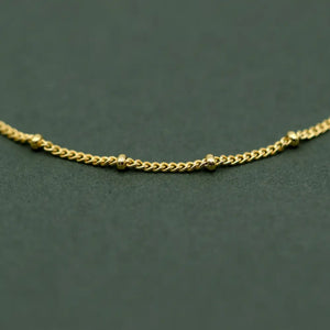 Beaded Gold Plated Anklet, Fine Curb Chain Anklet, Layered Anklet, Beach Jewelry, Gift for Her
