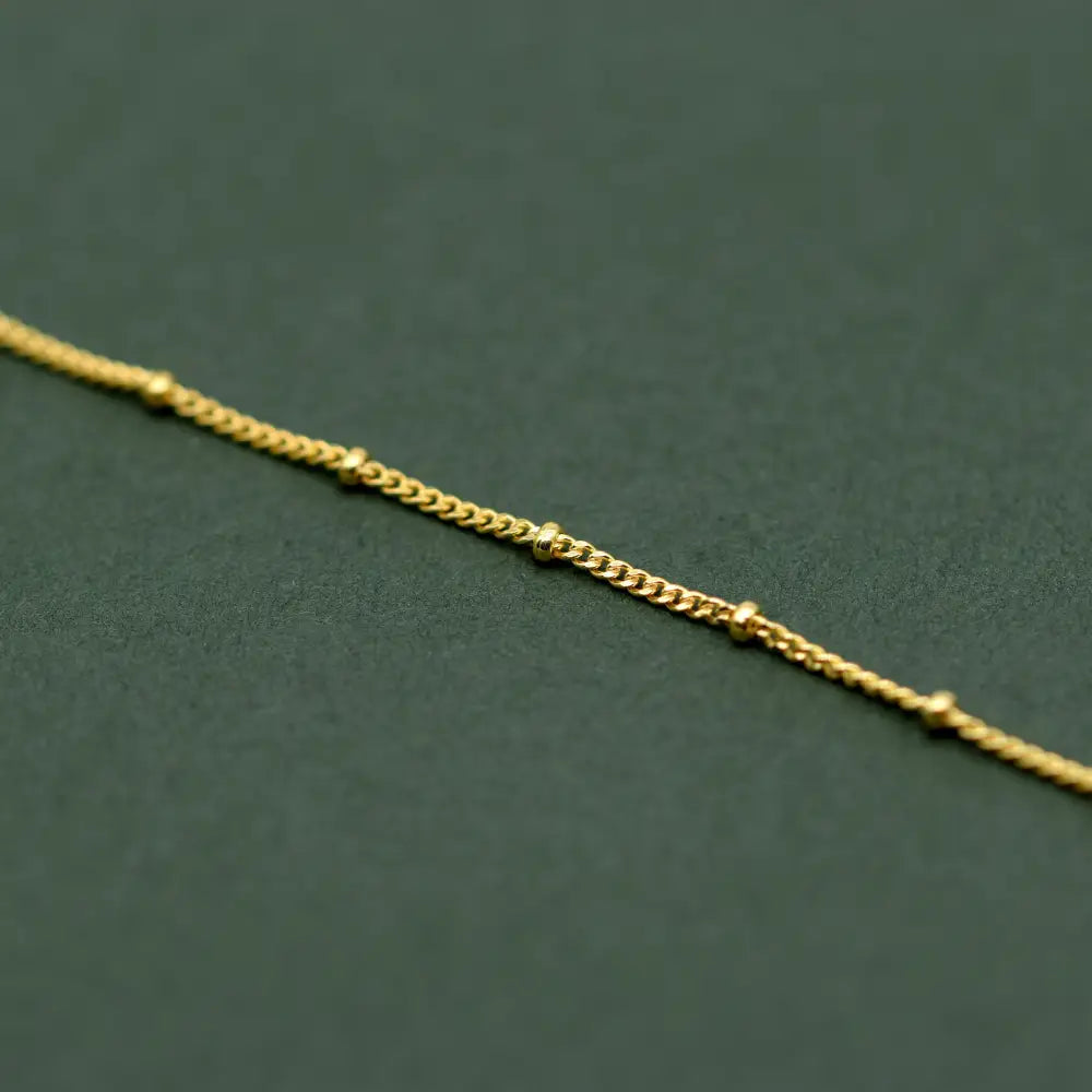 Beaded Gold Plated Anklet, Fine Curb Chain Anklet, Layered Anklet, Beach Jewelry, Gift for Her