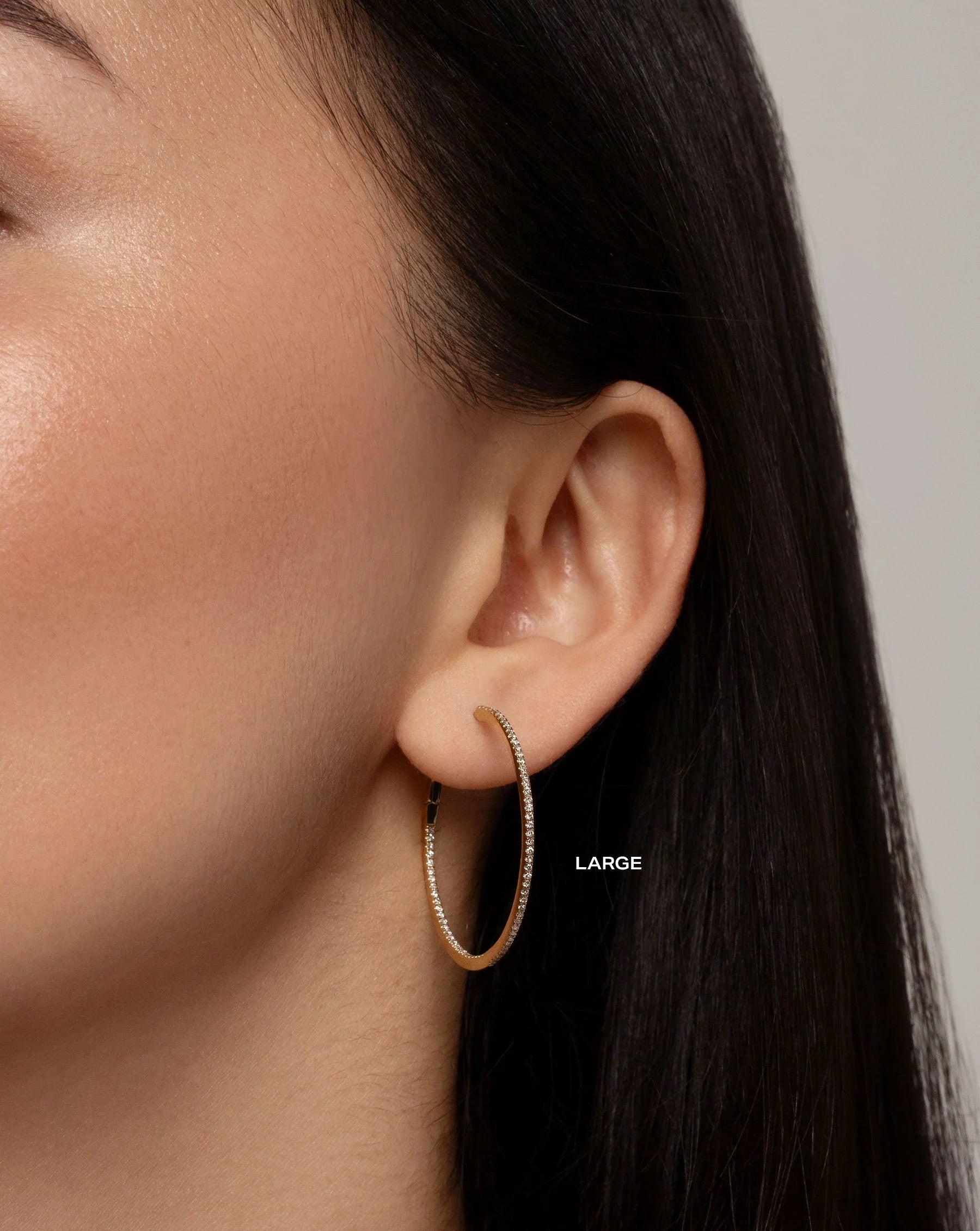Sparkling Diamond Hoop Earrings.