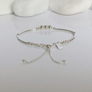 Calming Sterling Silver Fidget Bracelet - Perfect Sensory Stress Relief Jewelry Gift.