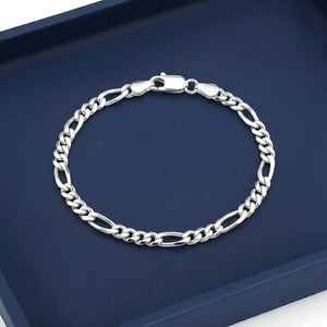 Sterling Silver Italian Figaro Chain Bracelet