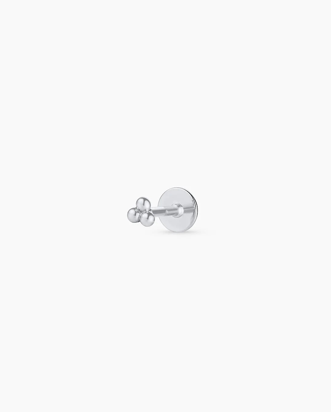 14K Gold Trio Flat Back Single Stud