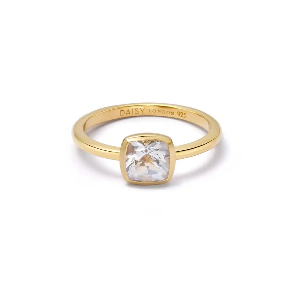 Birthstone Ring 18Ct Gold Plate