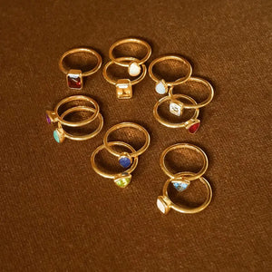 Birthstone Ring 18Ct Gold Plate