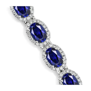 Blue Sapphire Bracelet for Women Blue Gemstone Bracelet Anniversary Gift for Women Engagement Bracelet 925 Sterling Silver Sapphire Bracelet