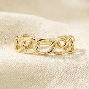 Bold 14K Gold Cuban Chain Ring – Luxurious Chunky Link Design, Perfect Gift for Birthdays and Everyday Elegance.
