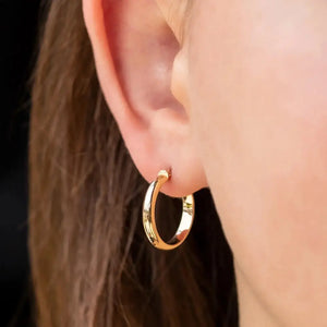 Bold 14K Solid Gold Hoop Earrings - Classic 3.10mm Thick Design.
