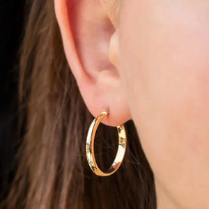 Bold 14K Solid Gold Hoop Earrings - Classic 3.10mm Thick Design.