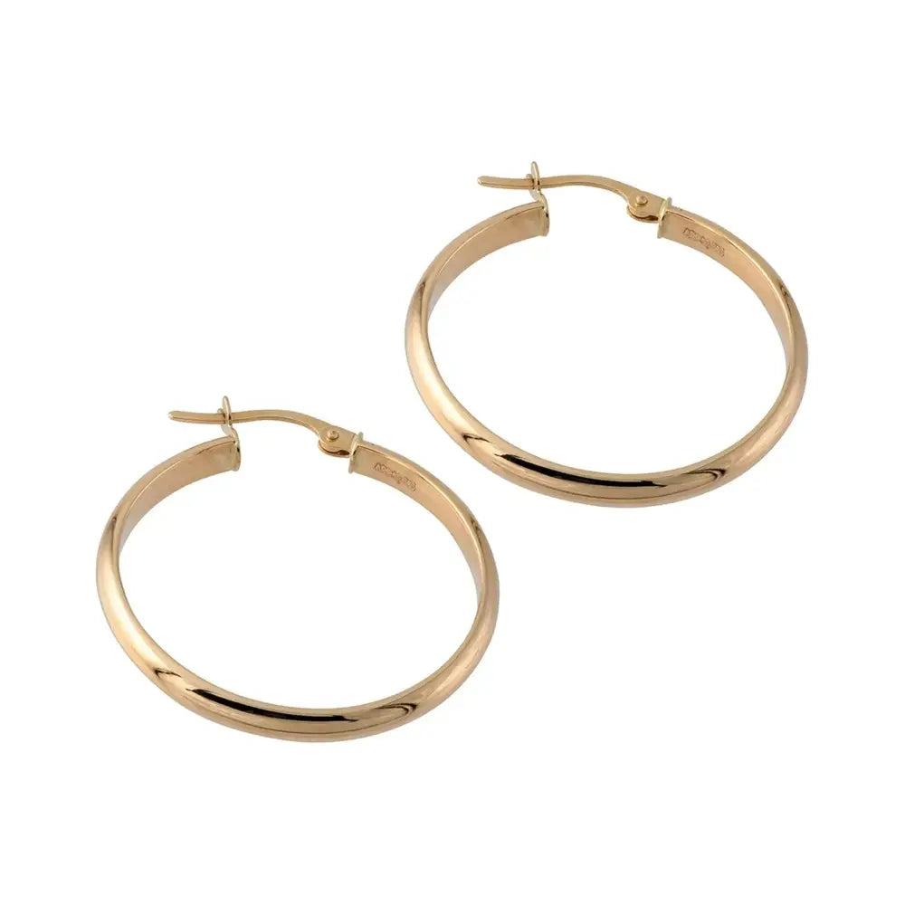 Bold 14K Solid Gold Hoop Earrings - Classic 3.10mm Thick Design.