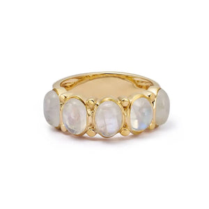Bold Moonstone Ring 18Ct Gold Plate