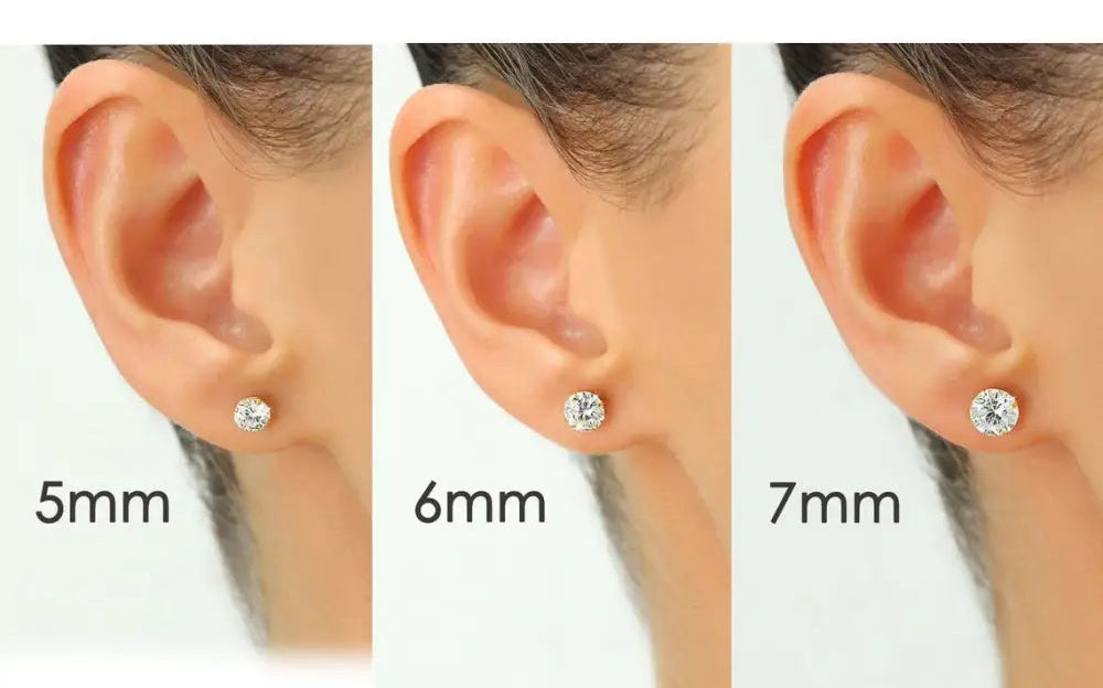 Bundle Set of 3! 10K Gold Classic Solitaire Stud Earrings, Screw-Back