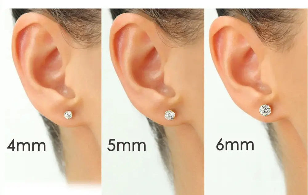 Bundle Set of 3! 10K Gold Classic Solitaire Stud Earrings, Screw-Back