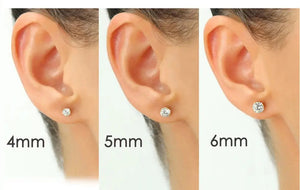 Bundle Set of 3! 10K Gold Classic Solitaire Stud Earrings, Screw-Back