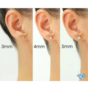 Bundle Set of 3! 14K White Gold Classic Solitaire Stud Earrings, Pushback (Unisex)