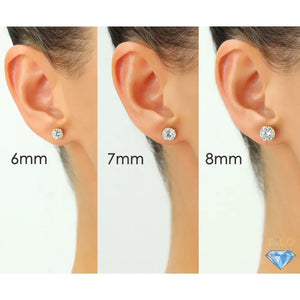 Bundle Set of 3! 14K White Gold Classic Solitaire Stud Earrings, Pushback (Unisex)