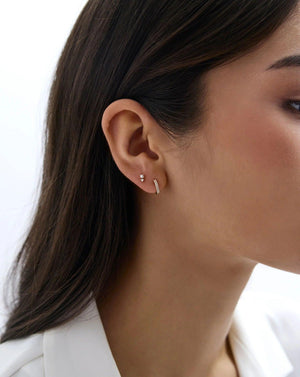 Delicate Double Row Huggie Earrings.