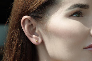 Solid Gold 14K Ball Post Studs Tiny Simple Sphere Earrings Men Women Kids Ear Decor round Bead Earlobe Piercing Minimalist Unisex Jewelry
