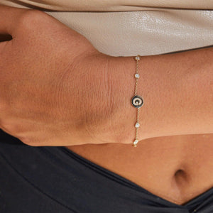 Personalized 14K Gold & Diamond Initial Coin Bracelet – A Luxe Gift for Birthdays & Every Day.
