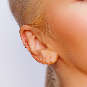 20G Tiny Huggie Hoop Earrings, Plain Helix Hoop Earrings, Dainty Hoop Earrings,Dainty Tiny Sterling Silver Huggies, 18K Gold Plated Hoops,