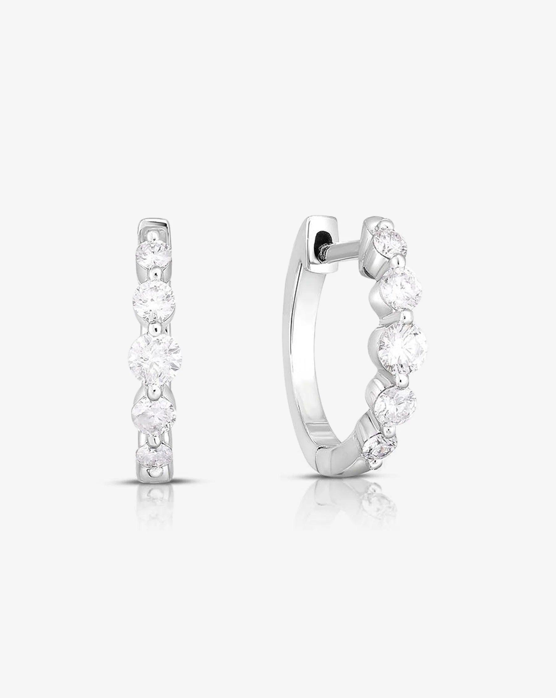 Stunning Graduated Diamond Huggie Earrings for Effortless Elegance.