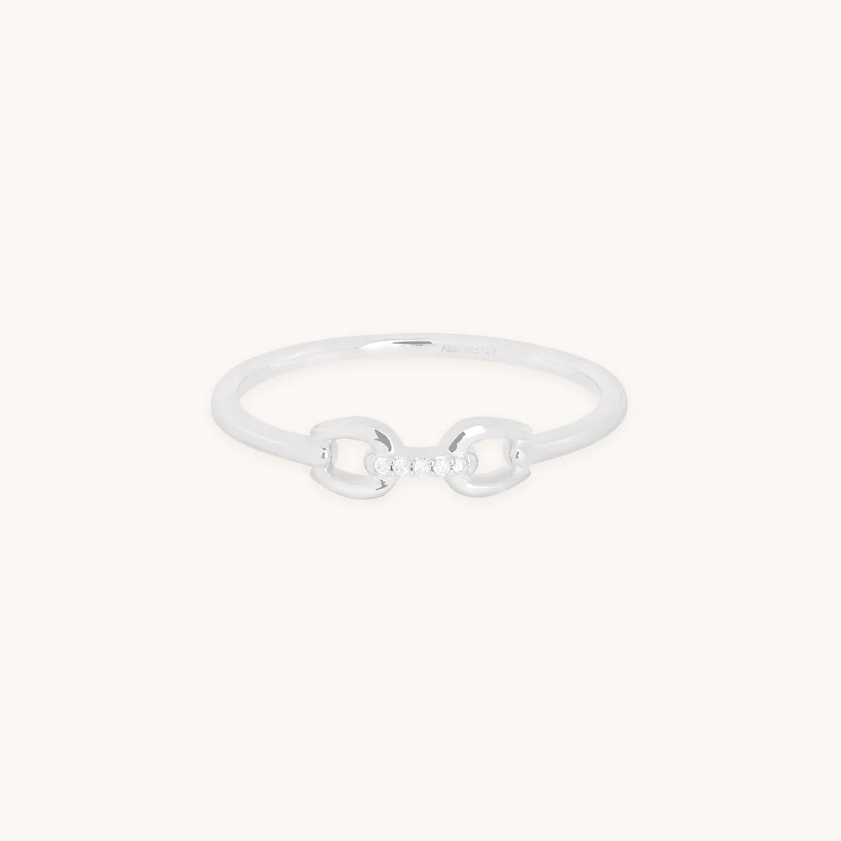 Diamond Hardware Ring in Solid White Gold