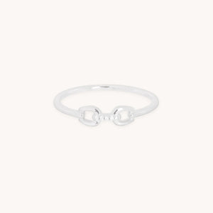 Diamond Hardware Ring in Solid White Gold