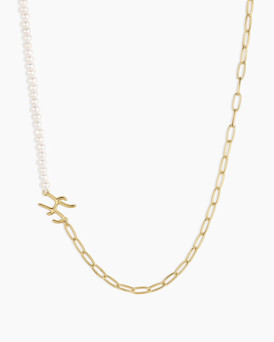 Lou Pearl Alphabet Necklace NikNenz™ Premium Gold & Diamonds