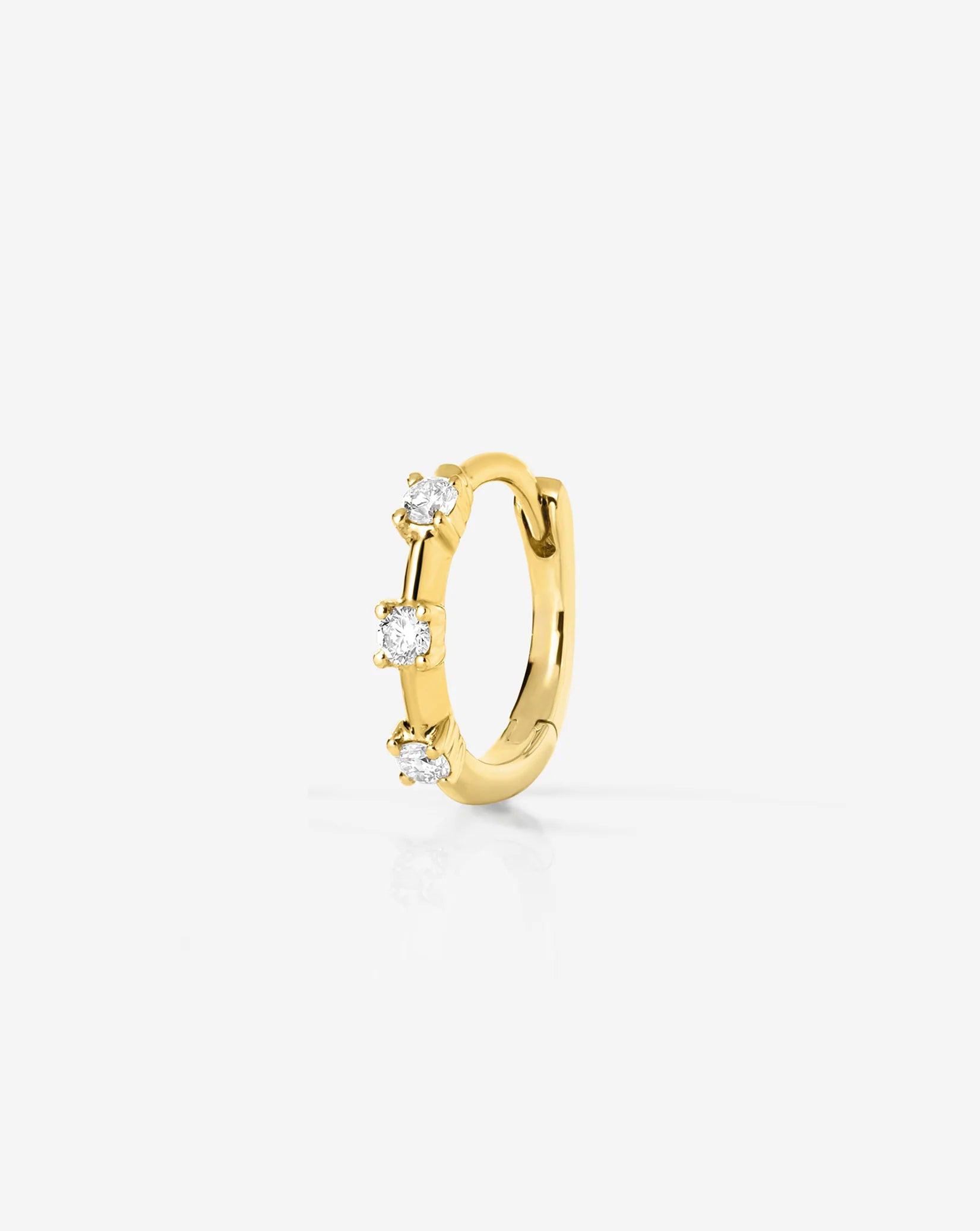 Sparkling Diamond Station Huggie Earrings - Elegant and Chic!.