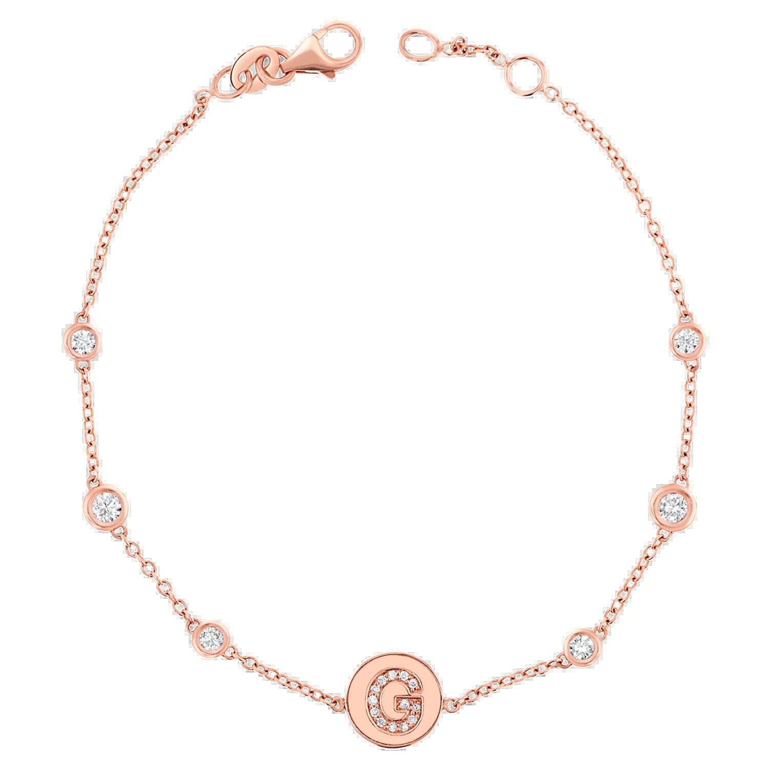 Personalized 14K Gold & Diamond Initial Coin Bracelet – A Luxe Gift for Birthdays & Every Day.