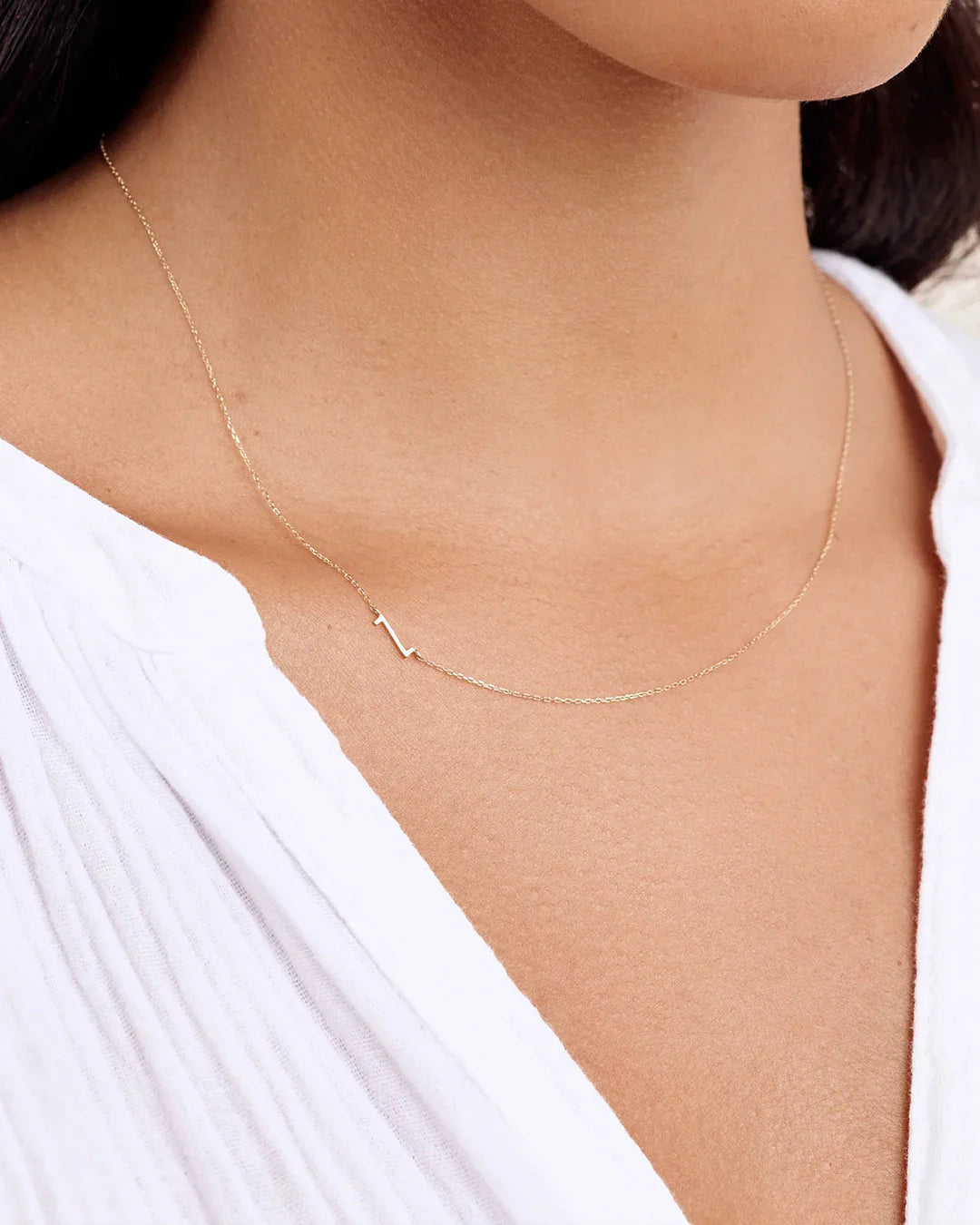 14K Gold Alphabet Necklace NikNenz™ Premium Gold & Diamonds