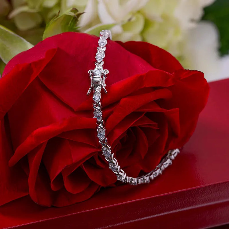 Sterling Silver Infinity X-Link Tennis Bracelet