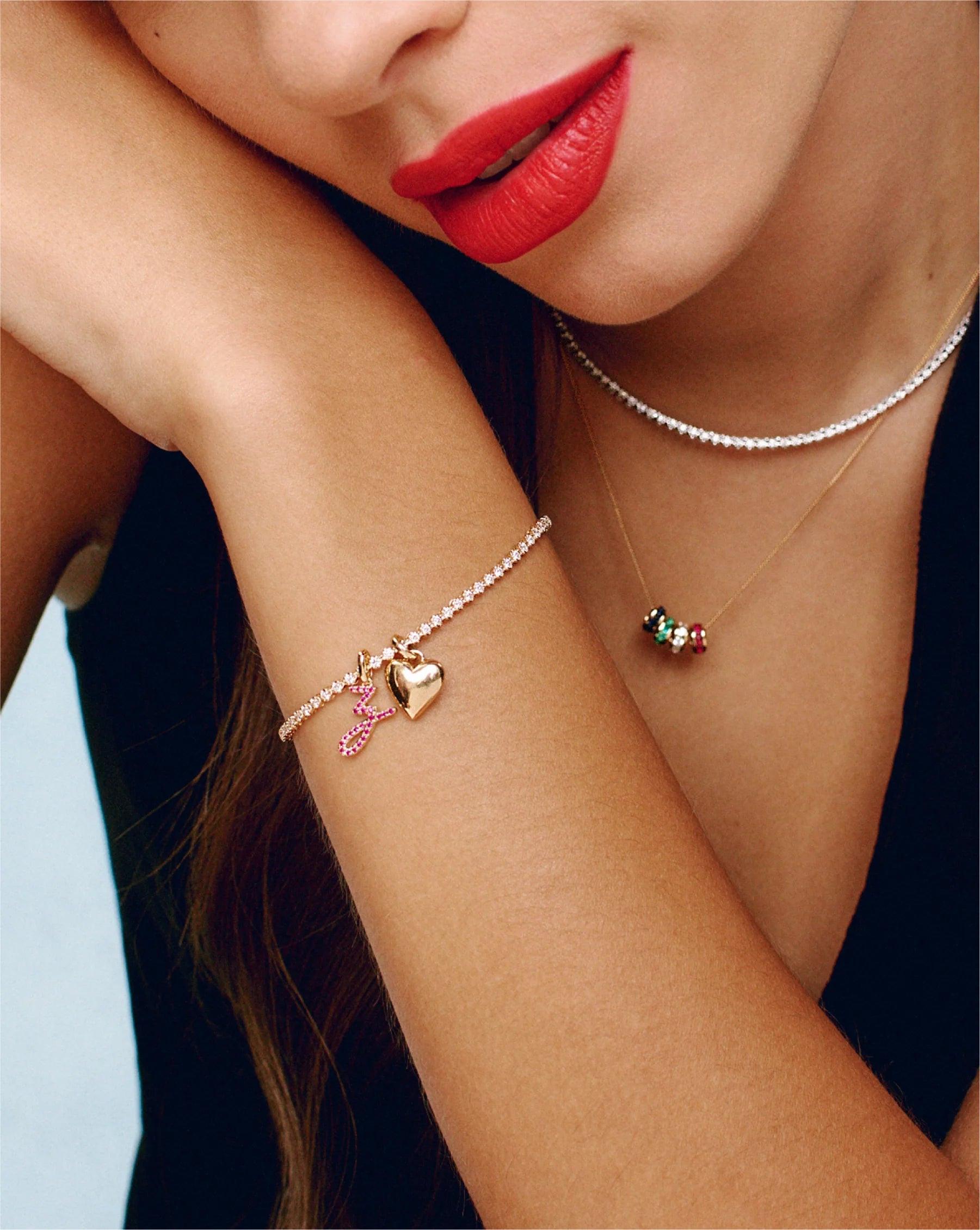 Personalized Gemstone Initial Pendant - Customizable Elegance.