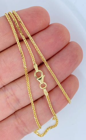 Solid 14K Gold Wheat Diamond Cut Sparkle Chain, 14Kt ITALIAN Highest Quality, Made in ITALY, Solid 14K Gold Wheat Chain, Ladies 14K Gold