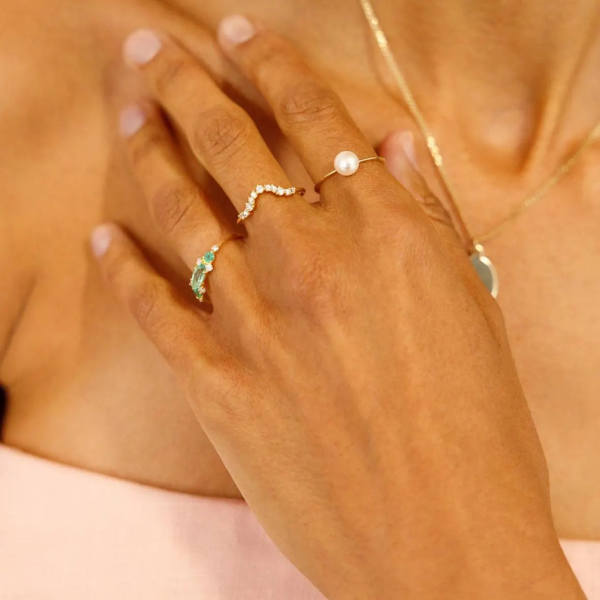 Emerald and Diamond Ring, 18Ct Yellow Gold, Navette Emerald, Handmade Fine Jewellery
