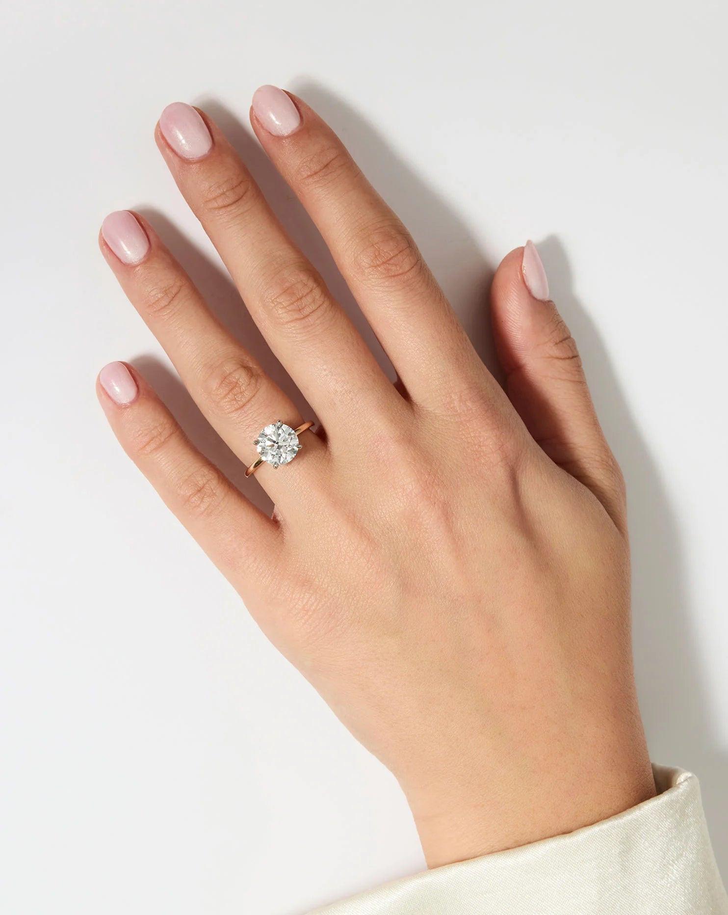 Stunning 4.60 Carat Round Lab Diamond with Whisper Thin® Hidden Halo.