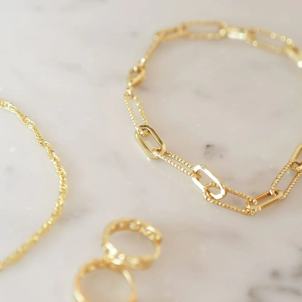 Polly Paperclip Chain Bracelet 18Ct Gold Plate