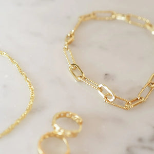 Polly Paperclip Chain Bracelet 18Ct Gold Plate