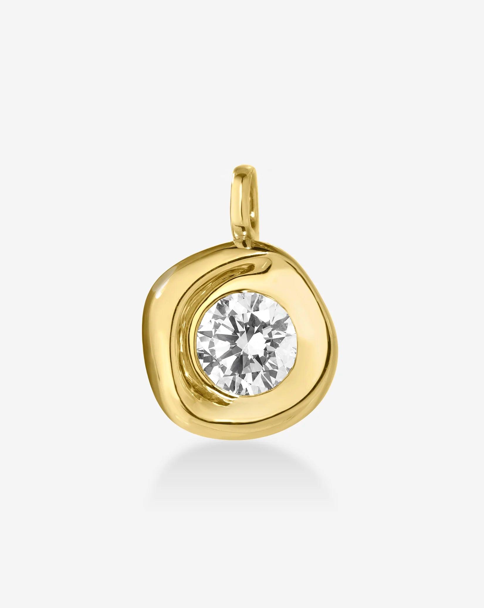 Stunning Organic Bezel Lab Diamond Pendant - Eco-Friendly Elegance.