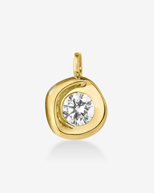 Stunning Organic Bezel Lab Diamond Pendant - Eco-Friendly Elegance.