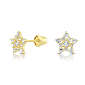 10K Yellow Gold Star Stud Earrings