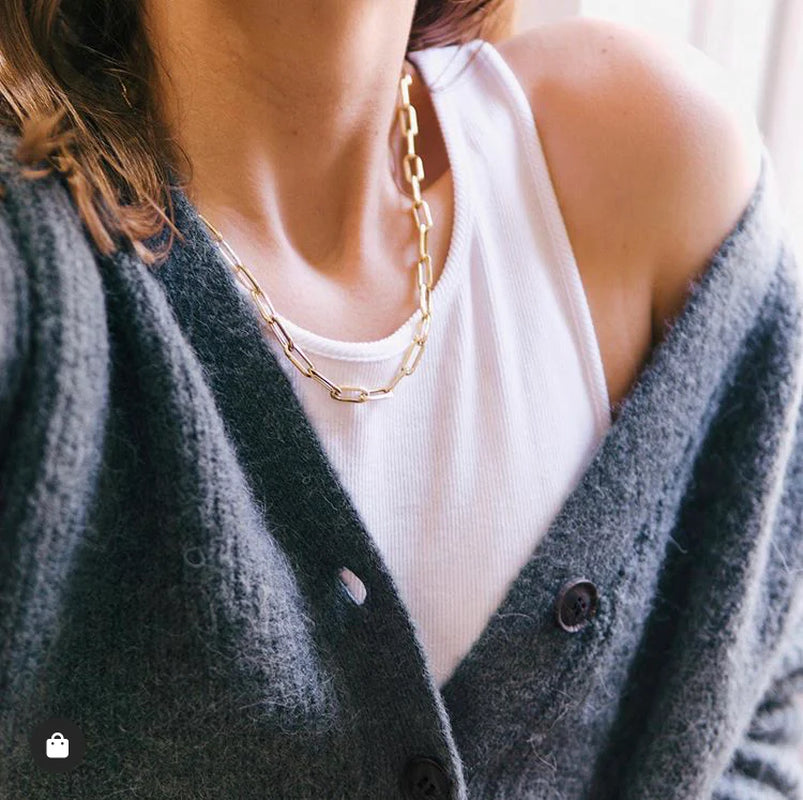 GOLD LONG LINK CHAIN NECKLACE