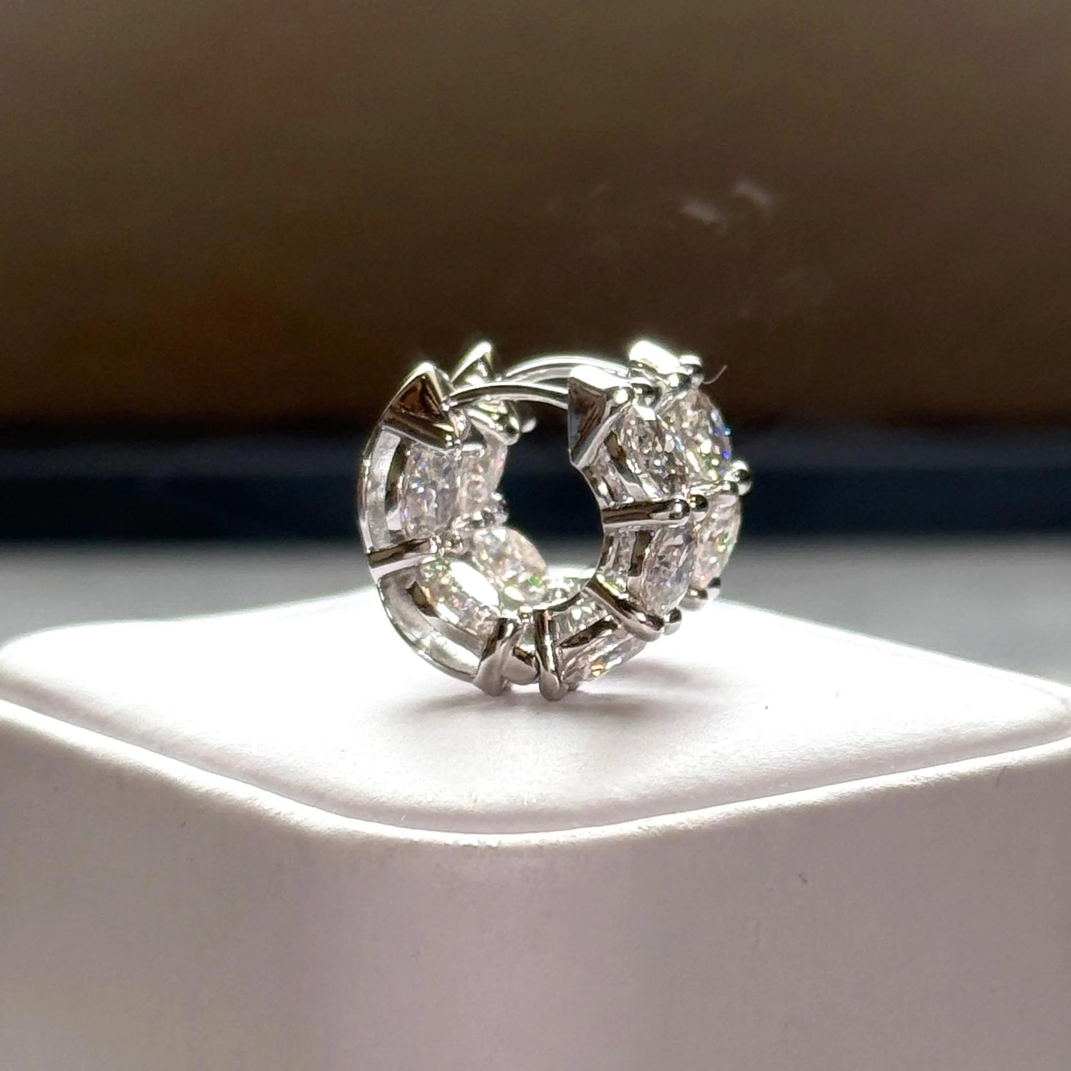 8.00 Carat Oversized Certified VVS1 Clarity Moissanite Hoop Earrings Huggies