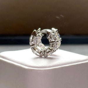 8.00 Carat Oversized Certified VVS1 Clarity Moissanite Hoop Earrings Huggies