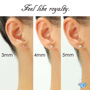 14K White Gold Classic Solitaire Stud Earrings with Pushbacks