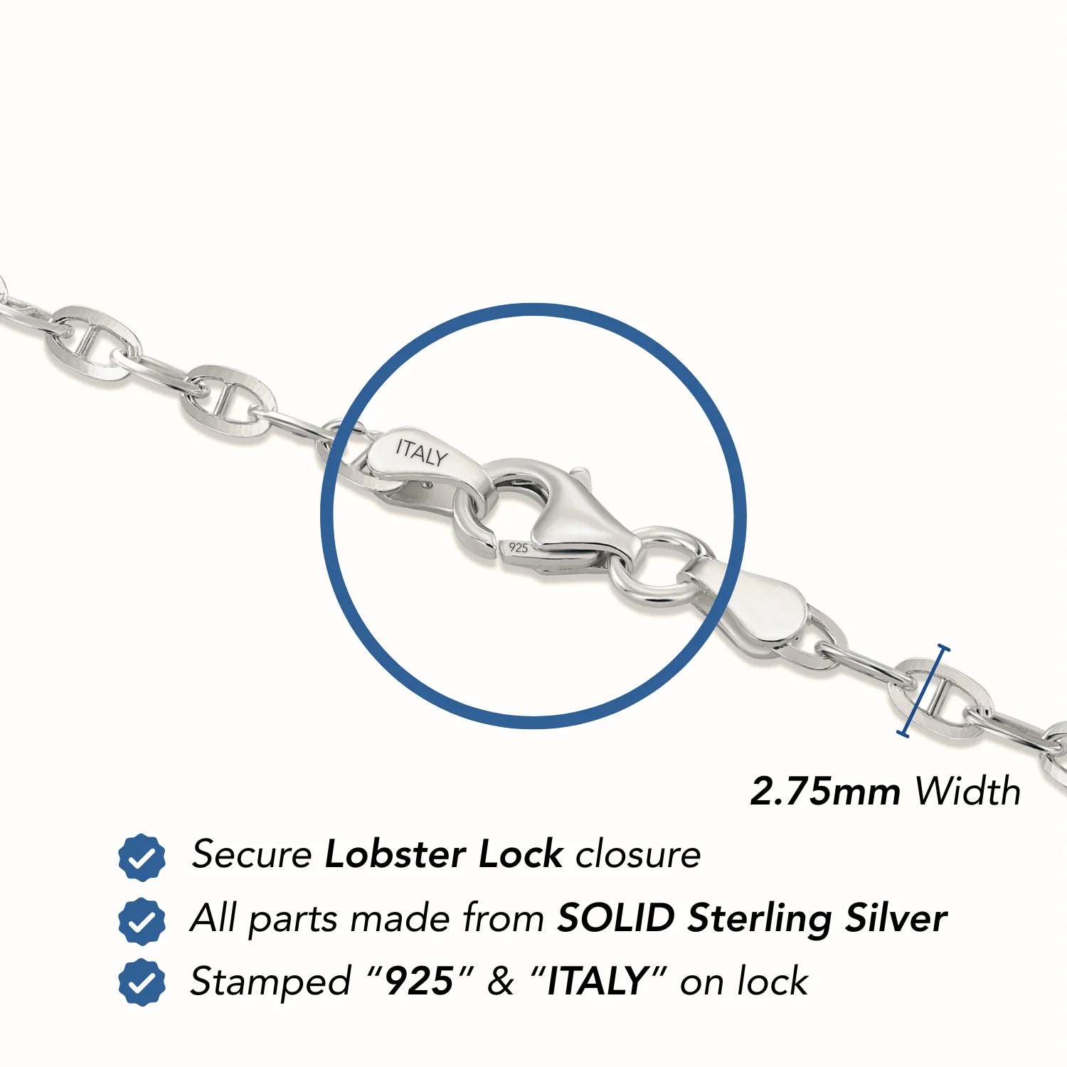 Sterling Silver Mariner Link Bracelet