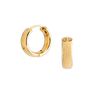 Chunky 14K Solid Gold Hoop Earrings - Timeless Classic Elegance.