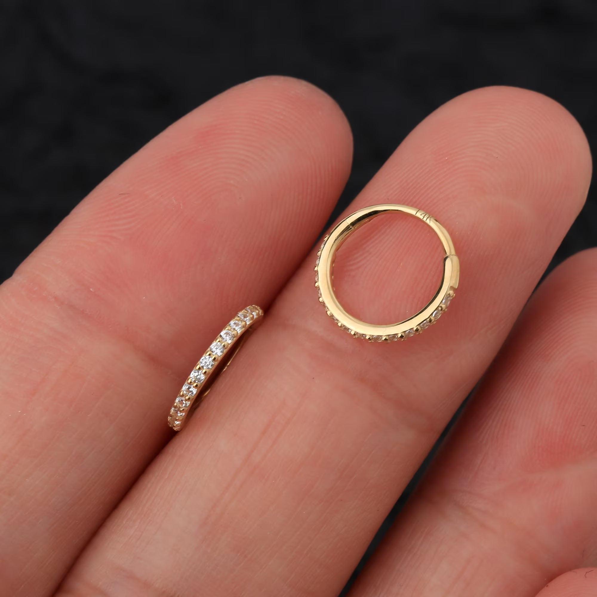 Stunning 14K Gold Tiny Huggie Hoop Earrings for Cartilage, Nose, Helix, Tragus, and Conch Piercings - 20G.