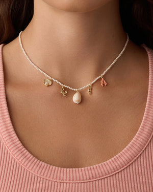 Ocean Mini Charm Necklace NikNenz™ Premium Gold & Diamonds
