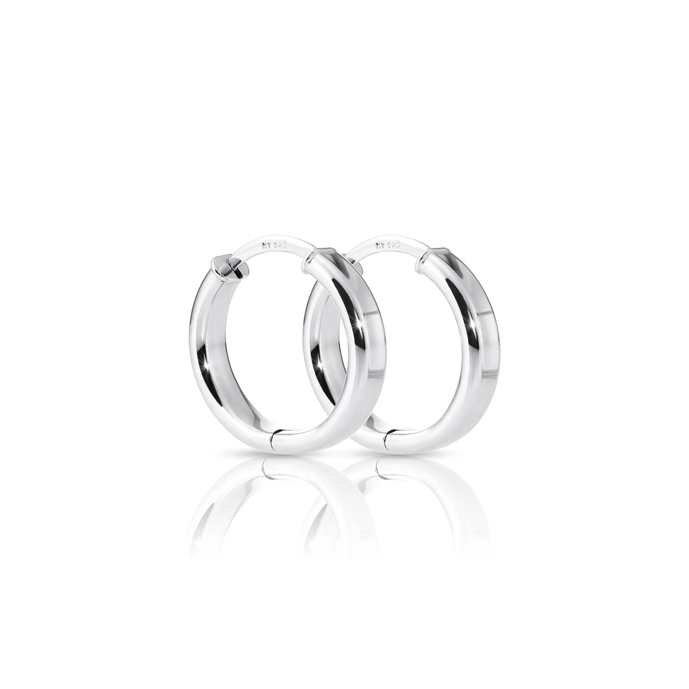Elegant 925 Sterling Silver Small Huggie Hoop Earrings - Available in 18MM & 20MM.