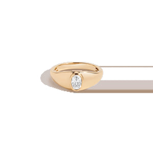 Chunky Lab Grown White Sapphire Oval Ring NikNenz™ Premium Gold & Diamonds